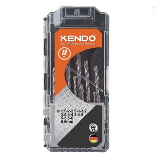 KENDO 11603133 ดอกสว่านเจาะเหล็กสีเงิน 13 ตัวชุด 1.5 - 6.5mm.