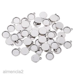 [ALMENCLA2] 50pcs Mini Round 10mm Cabochon Bezel Settings Tray DIY Pendants Charms Base