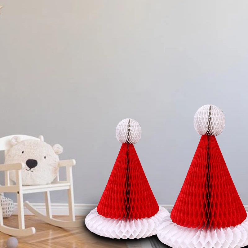 โคมไฟกระดาษ-รูปหมวกรังผึ้ง-แฮนด์เมด-diy-สําหรับแขวนตกแต่งบ้าน-เทศกาลคริสต์มาส