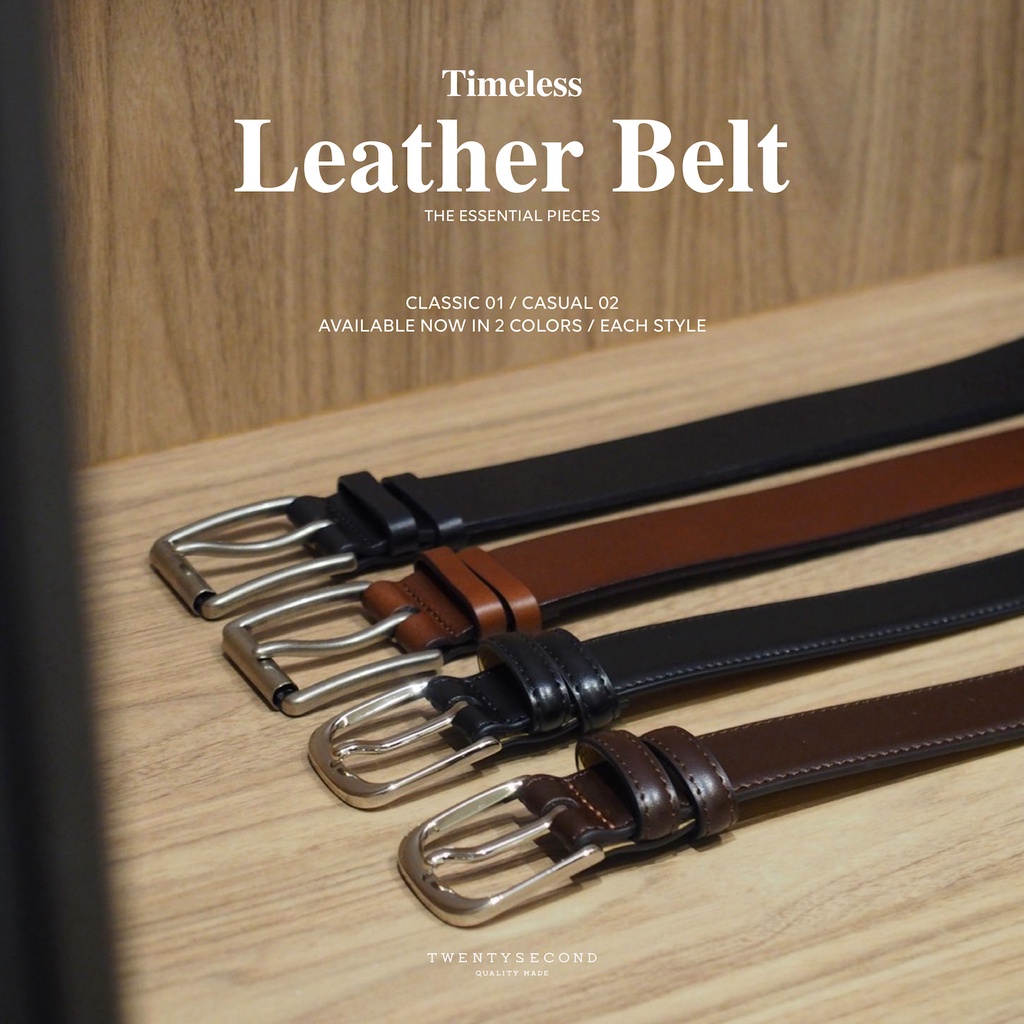 ภาพสินค้าTWENTYSECOND เข็มขัดหนัง Leather Belt 01 - สีดำ / Black จากร้าน twentysecond_official บน Shopee ภาพที่ 6
