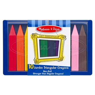 Artwork NON-ROLL JUMBO TRIANGULAR CRAYONS MELISSA&amp;DOUG 10-COLOR Stationary equipment Home use งานศิลปะ ชุดสีเทียน แท่งสา