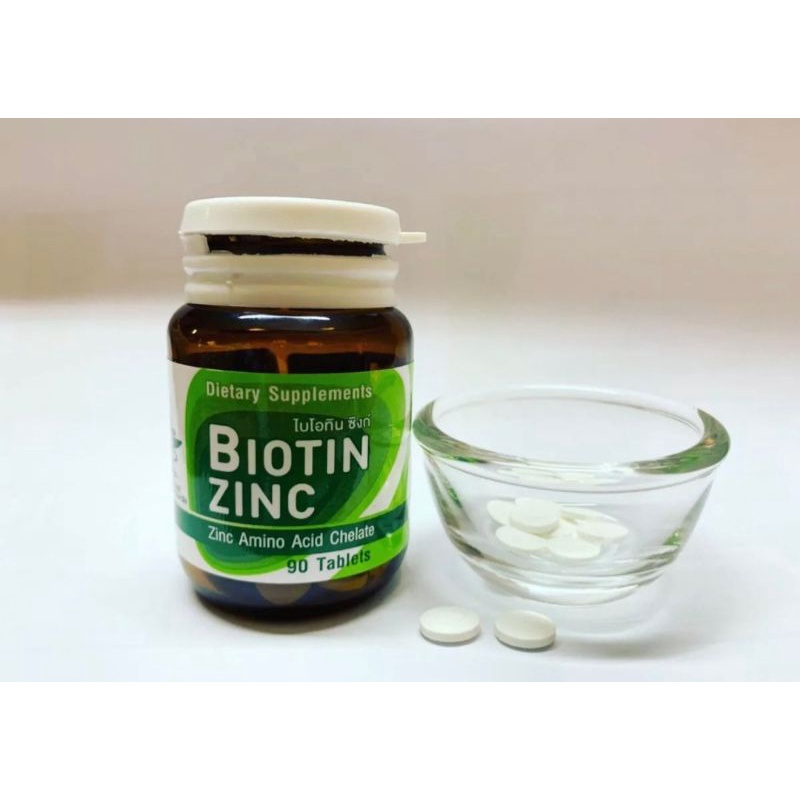 biotin-zinc-90-เม็ด-ของแท้-ไบโอติน-ซิงค์-เภสัชจุฬา-วิตามินบำรุงผม-ผมร่วง-ผมหงอก-ศรีษะล้าน-มีเก็บปลายทาง