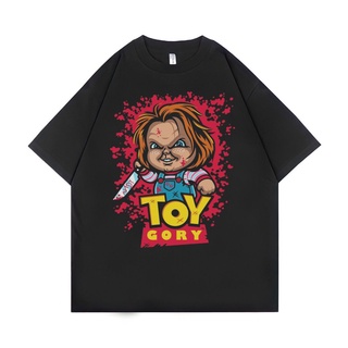 เสื้อยืด ขนาดใหญ่ พิมพ์ลาย Psycho Crucify Toy Gory | สีดํา | เสื้อเชิ้ต Chucky | เสื้อยืด ขนาดใหญ่ | สไตล์วินเทจ | เสื้อ