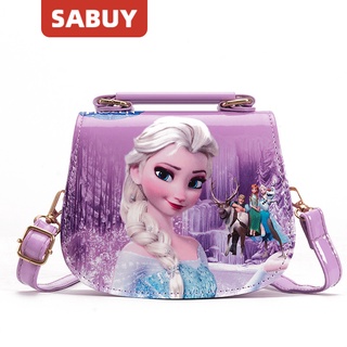 SABUY Frozen Elsa Disney ดิสนีย์ เจ้าหญิง กระเป๋าสะพายข้างเด็ก กระเป๋าสะพายข้างหนัง PU