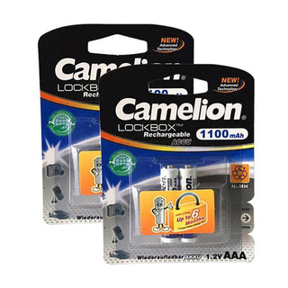 [ใส่โค้ด AUGIRE79 ลด 70.-] Camelion ถ่านชาร์จ AAA 1100 mAh NIMH Rechargeable Battery （2 แพ็ค 4 ก้อน）