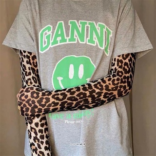 [100% Cotton] Ganni เสื้อยืดคอกลม แขนสั้น ผ้าฝ้าย เข้ากับทุกการแต่งกาย แฟชั่นฤดูร้อน สําหรับผู้หญิง