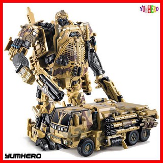 WEI JIANG โมเดล ทรานส์ฟอร์มเมอร์ส ฮาวด์ สีน้ำตาล หุ่นยนต์ รถทหาร Model Transformers Hound Brown MERCEDES BENZ UNIMOG