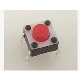 (10) ใหม่ ของแท้ ปุ่มสวิตช์ไฟไมโคร ทองแดง 6x6x5h นําเข้า สีแดง