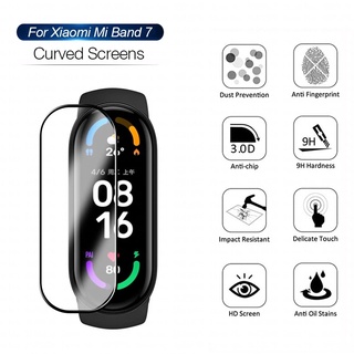 3d PET ฟิล์มป้องกัน เต็มขอบ สําหรับ Xiaomi Mi Band 7 Miband 7 HD ฟิล์มนิ่ม ป้องกันรอยขีดข่วน ป้องกันหน้าจอ