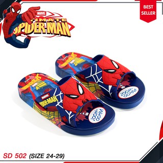 KENTA รองเท้าแตะเด็กผู้ชาย รองเท้าแตะแบบสวมลาย Spiderman พื้นนุ่ม ใส่สบาย ลิขสิทธิ์แท้ 100% รุ่น SD 502