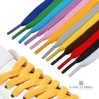 ราคาและรีวิวCindyisHappy เชือกผูกรองเท้า 120cm แบน สีสวย ทนทาน ขายเป็นคู่