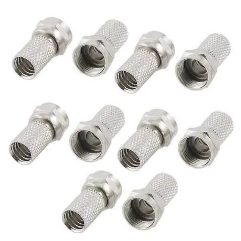F-Type Male Twist-On Coax Coaxial Cable RF Connector Adapter 10 Pcs ...