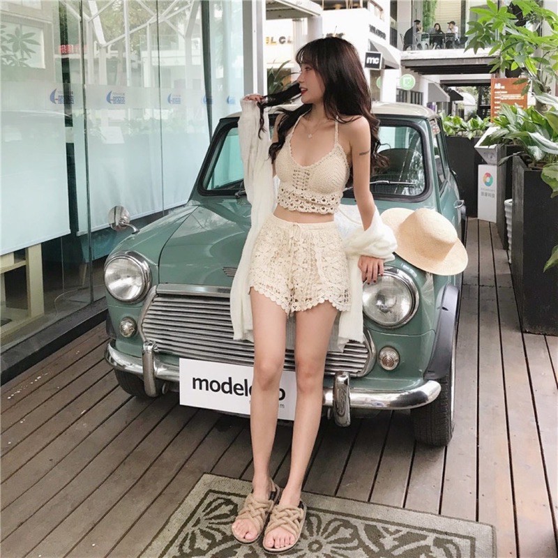 กางเกงขาสั้นลูกไม้-มีซับใน-ผ้านิ่ม-3-แบบ-3-สี