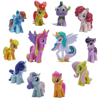 ฟิกเกอร์ My Little Pony PVC สีรุ้ง 12 ชิ้น/ชุด