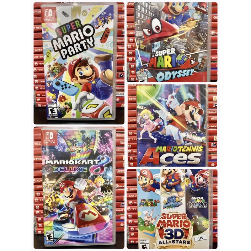 ภาพหน้าปกสินค้าMario Party / Mario Odyssey / Mario Kart 8 deluxe / Mario Tennis Aces / Mario Sonic Olympic games Nintendo games (มือ2)