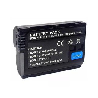 แบตเตอรี่กล้อง รหัสแบต EN-EL15  ENEL15 Replacement Battery for Nikon D500,D600,D610,D750,D800,D850,D7000,Nikon1 V1,...