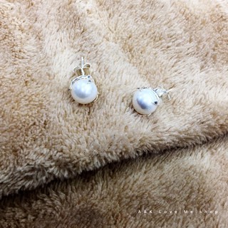 ต่างหูทรงนางพญาไข่มุก (Freshwater Pearl) แบบปักก้าน