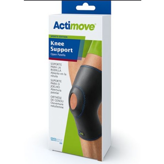 actimove-knee-support-อุปกรณ์พยุงเข่า-ชนิดเปิดหัวเข่า-บรรจุ-1-ชิ้น-สีดำ-สินค้าไม่รับเปลี่ยนคืนทุกกรณี