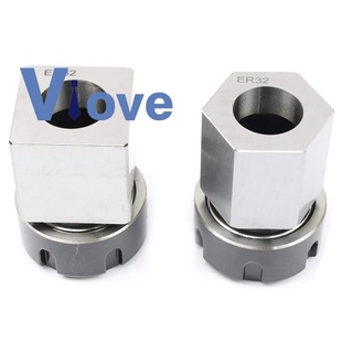 ER32 Collet Chucks Block Set of 2 Square and Hex Workholding Holder