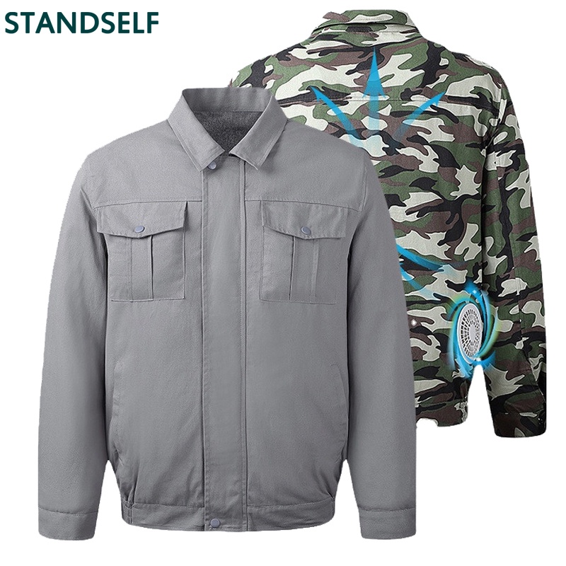Summer outdoor work coat charging coat fan cooling camouflage suit