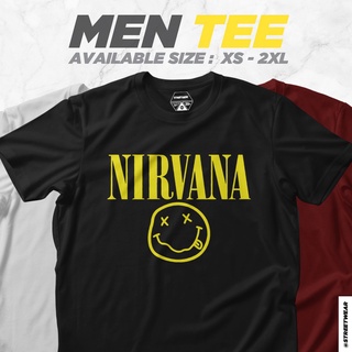 Nirvana เสื้อยืดลําลอง ผ้าฝ้าย 100% แขนสั้น คอกลม พิมพ์ลาย lelaki สีดํา พลัสไซซ์ XS-XXXL สําหรับผู้ชาย ของขวัญวันเกิด