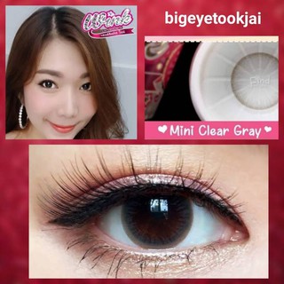 💟 Wink lens mini Clear brown gray Contactlens  บิ๊กอาย คอนแทคเลนส์ ราคาถูก แถมตลับฟรี