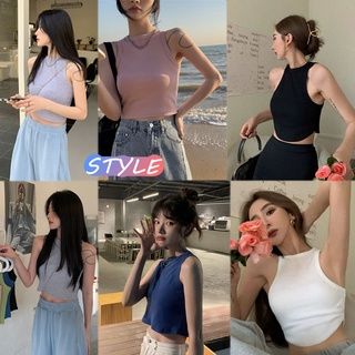 STYLE🔥พร้อมส่ง🔥13509* เสื้อกล้ามไหมพรม ผ้านิ่มสีพาสเทลใส่สบายมากน่ารัก