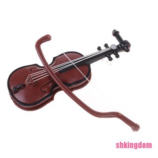 ภาพหน้าปกสินค้า[SHKIb] 2pcs plastic mini violin dollhouse decorative music instrument crafts diy DOM ที่เกี่ยวข้อง
