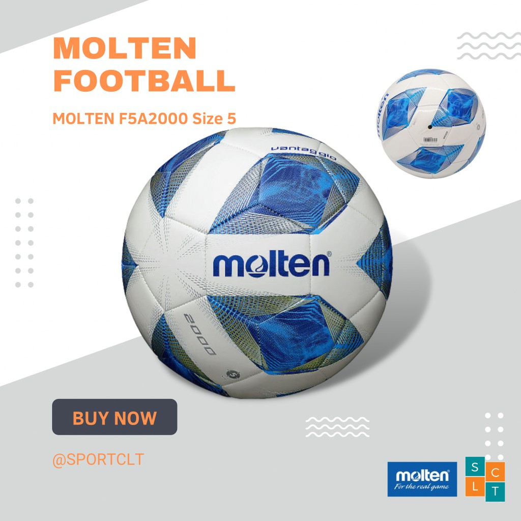 ภาพสินค้าMOLTEN ฟุตบอลหนังเย็บ TPU รุ่น F5A2000 เบอร์ 5 จากร้าน sportclt บน Shopee ภาพที่ 1