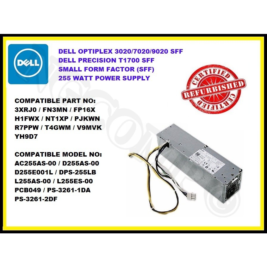 FUENTE DE PODER - DELL 290W Optiplex 3020 7020 9020 MT - N0KPM RVTHD P2w4r 776vt Nfx6t