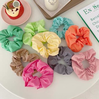 Scrunchie 🍊🧡 ยางรัดผมน้อง candy สีพื้นน่ารักสดใสมาก ขนาด 15 ซม.