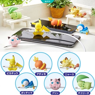 ของเล่นฟิกเกอร์ Pokemon Vulpix USB ป้องกันสายเคเบิลกัด ถ้วยปิกาจู สีขาว สําหรับสัตว์เลี้ยง [FUN]