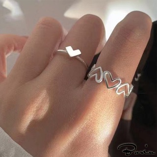 แหวนแฟชั่น แบบเปิดนิ้วชี้ รูปหัวใจ ฉลุลาย สําหรับผู้หญิง และเด็กผู้หญิง