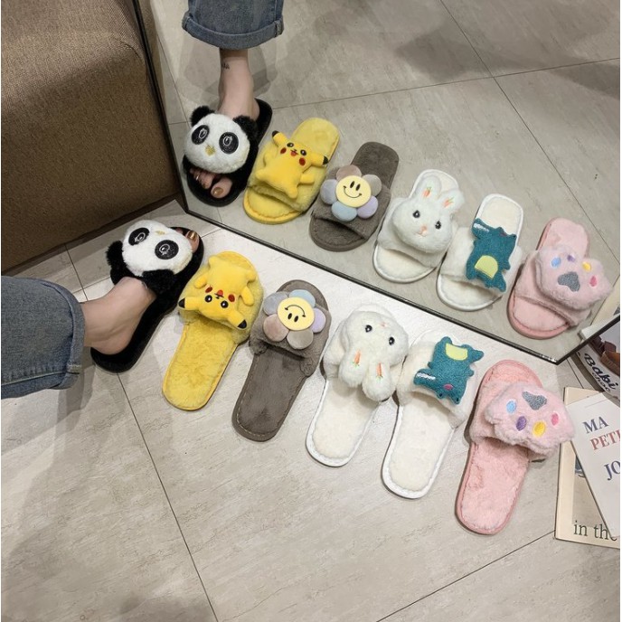 ภาพสินค้าพร้อมส่ง (SH-1-10) รองเท้าใส่เดินในบ้าน รองเท้าสลิปเปอร์ slippers ผ้าขนนุ่มใส่สบาย ลายตุ๊กตา น่ารักมาก จากร้าน saki_store บน Shopee ภาพที่ 2