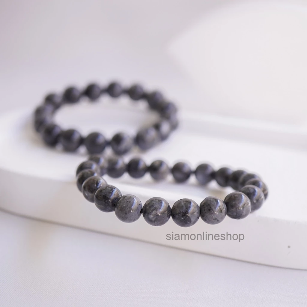 Labradorite หินสีลาบราโดไรท์ เลือกขนาดเม็ดหินได้ (4-10 มม.) สร้อยข้อมือหินแท้ https://wayoza.com