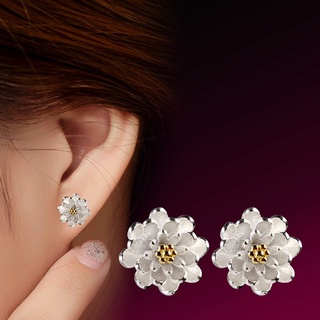 🇹🇭 พร้อมส่ง : 🌸 ต่างหูเงิน 925 ลายดอกบัว | Lotus Flower Sliver 925 Stud Earring