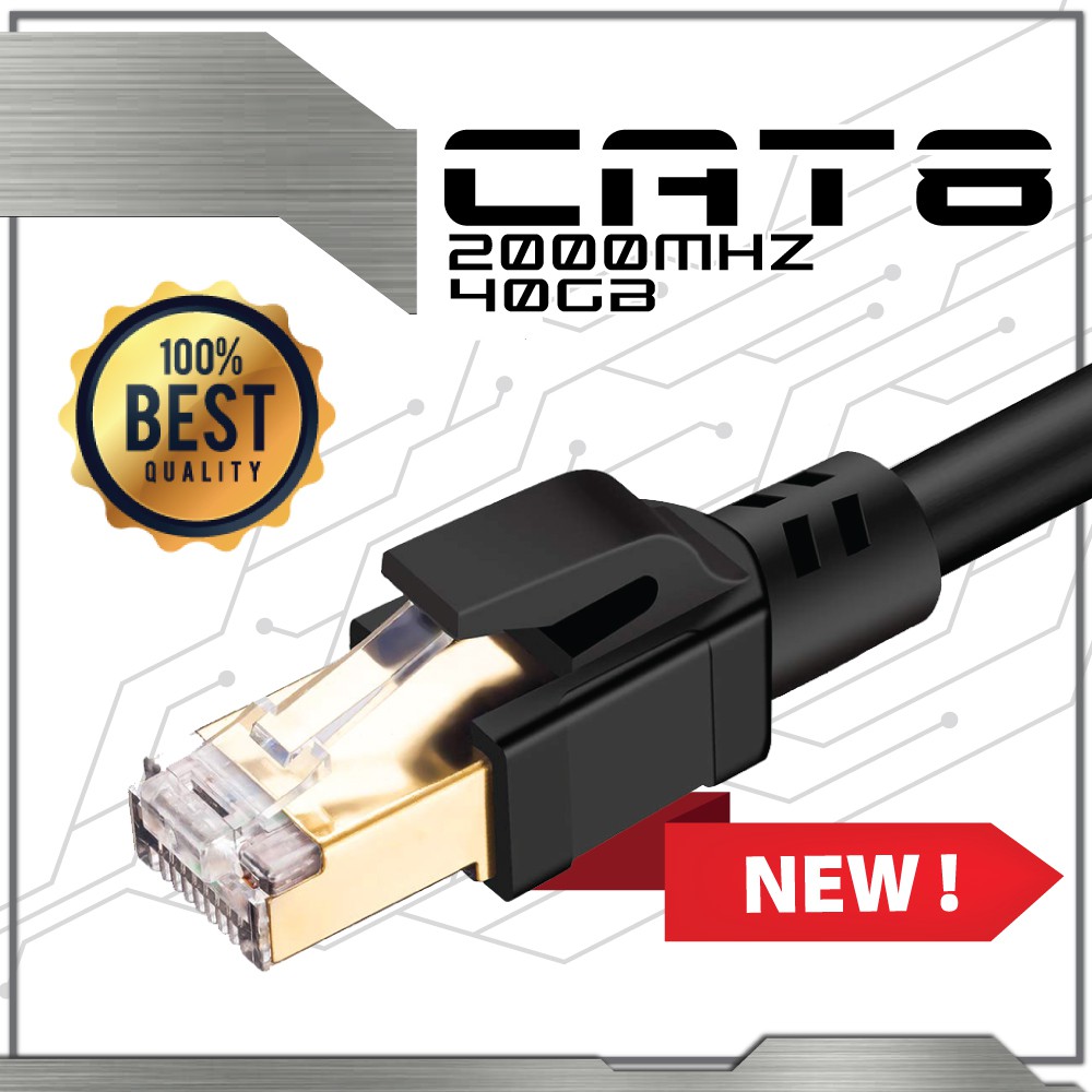 ภาพหน้าปกสินค้าใหม่ล่าสุด สายแลน Lan CAT 8(2m 5m 10m 15M)Cat8 Ethernet Cable RJ45 8P8C Network 2000Mhz Patch 25/40Gbpsfor Router Laptop จากร้าน newpower1 บน Shopee