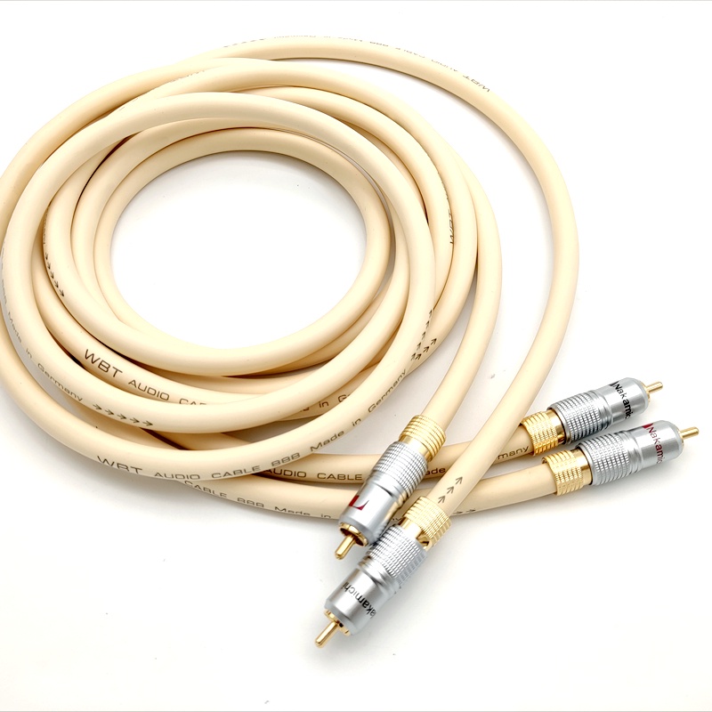 ภาพหน้าปกสินค้าสายสัญญาณ RCA WBT Audio Cable หัวแจ็คแบบขันล็อค Nakamichi แบบ 2 เส้น ให้เสียงสด สะอาด เต็มอิ่มในทุกย่านเสียง จากร้าน indy_hi_fi_club บน Shopee