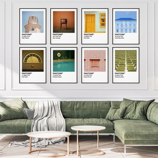 Wes Anderson Inspired Pantone โปสเตอร์ผ้าใบ พิมพ์ลายภาพยนตร์ สไตล์เรโทร มินิมอล สําหรับตกแต่งผนังบ้าน ห้องนั่งเล่น
