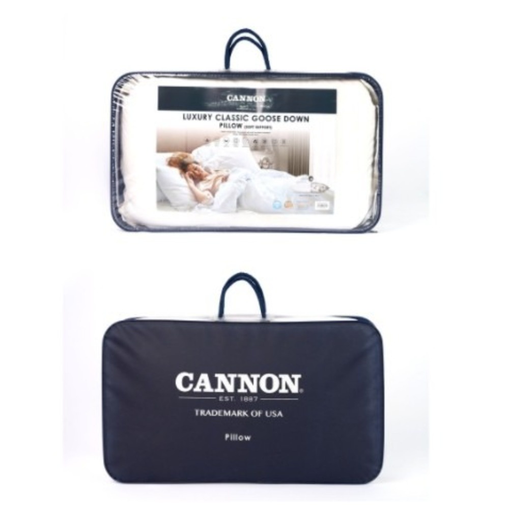 CANNON รุ่น Luxury Classic Down หมอนหนุน Soft Support ขนาด 74x48 ซม. มอบการรองรับที่นุ่มนวลเป็นพิเศษด้วยโครงสร้างขนห่านแท้ 100% เพื่อการพักผ่อนระดับลักซ์ชัวรี
