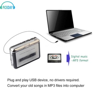 ภาพขนาดย่อของภาพหน้าปกสินค้าPICKDAY เครื่องเล่นเพลง Ezcap Walkman Cassette Tape-to-PC MP3 Converter Digital USB Capture w / Earphone จากร้าน pickday บน Shopee ภาพที่ 2