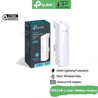 TP-LINK Access Point Outdoor 2.4GHz/300Mbps/9dBi อุปกรณ์กระจายสัญญาณ รุ่นCPE210(รับประกัน3ปี)