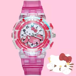 นาฬิกาเด็ก Hello Kittyสีสันสดใส เรืองแสง นาฬิกาเด็กนักเรียนหญิงนาฬิกาข้อมือ Kids Watch Girls(K ax)