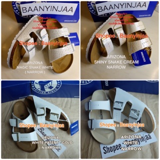 Birkenstock Arizona  White, Patent White ( narrow )  size 35-43 แท้สินค้าพร้อมส่งfrom  bkt