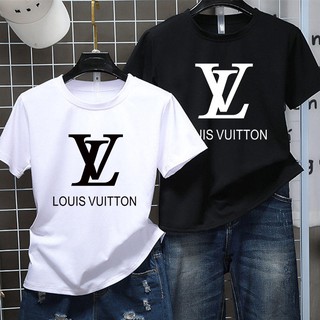 สินค้า LV-SHORTเสื้อยืดฮิตคอกลมแขนสั้นใส่ได้ทั้งหญิงและชายลายlvการ์ตุน