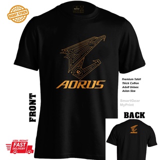 เสื้อยืด ผ้าฝ้าย พิมพ์ลาย Aorus gaming gigabyte Intel AMD Nvidia GTX สําหรับผู้ชาย<2022>