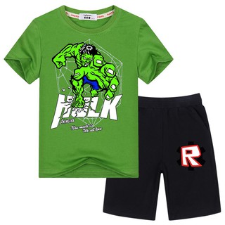 ภาพหน้าปกสินค้าเสื้อยืดลาย Marvel Hulk + กางเกงขาสั้นสำหรับเด็ก ที่เกี่ยวข้อง
