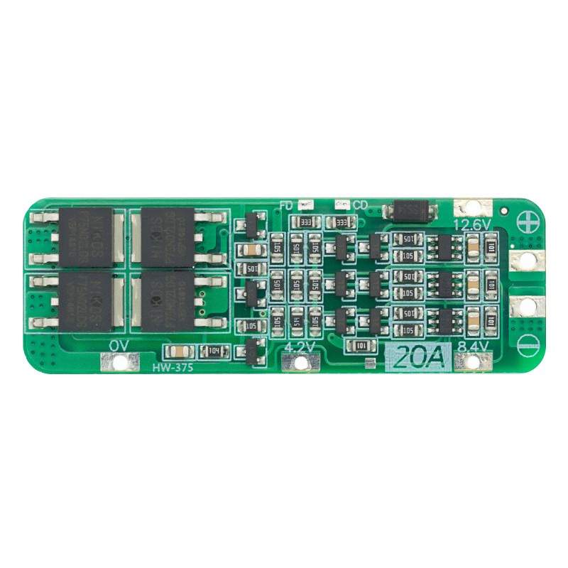 ภาพหน้าปกสินค้าบอร์ดโมดูลชาร์จแบตเตอรี่ลิเธียม 3S 20A Li-ion 18650 PCB BMS 12.6V เซลล์ 59x20x3.4 มม. จากร้าน supermodule.th บน Shopee