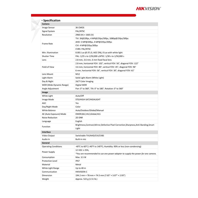 hikvision-กล้องวงจรปิด-ความละเอียด-5-ล้านพิกเซล-มีไมค์-รุ่น-ds-2ce12kf0t-fs-ภาพสี-24-ชม