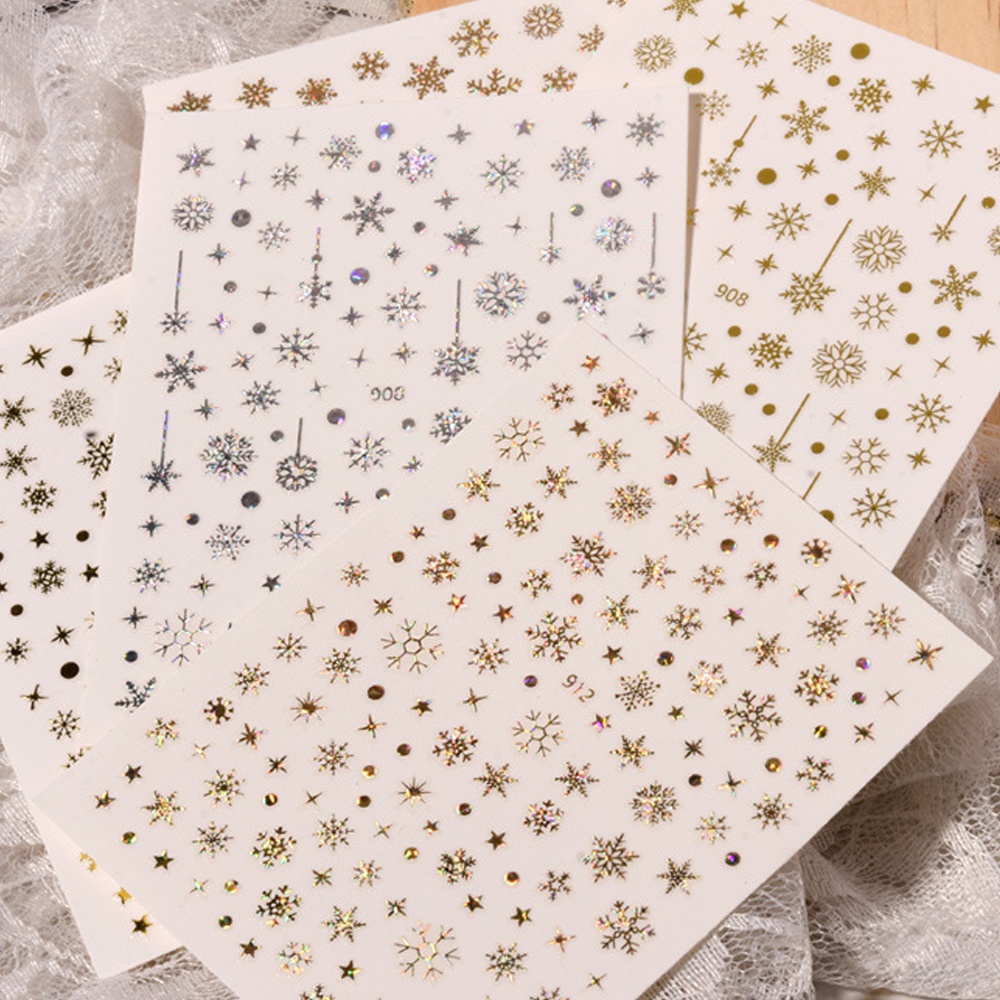 daron-3d-christmas-nail-art-laser-gold-manicure-snowflake-nail-stickers-white-waterproof-diy-laser-silver-self-adhesive-decals